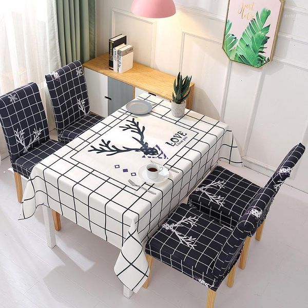 

home decor tablecloth nordic style household waterproof and oilproof tablecloth cotton elastic chair cover table cloth1