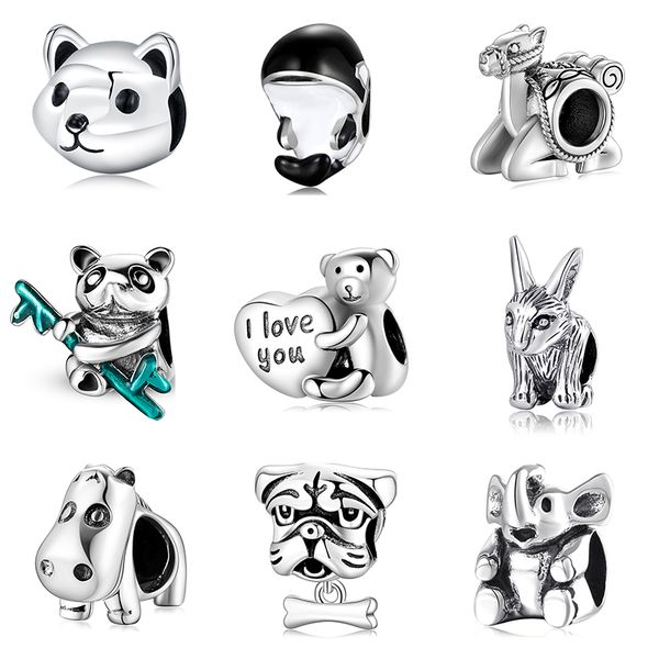 

fit charm plata bracelet beads for fine jewelry making animal world 925 sterling silver charms bead diy women accessorieseurope, Black