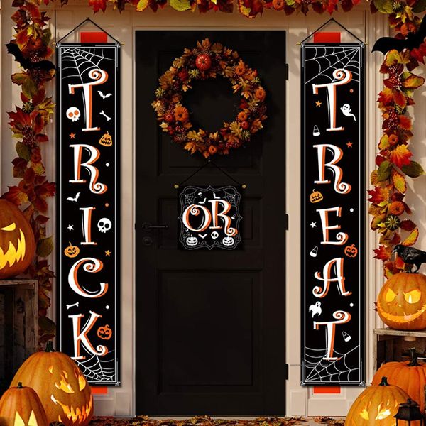 

halloween horror door banner halloween couplet door trick or treat halloween banner home door hanging sign porch decor