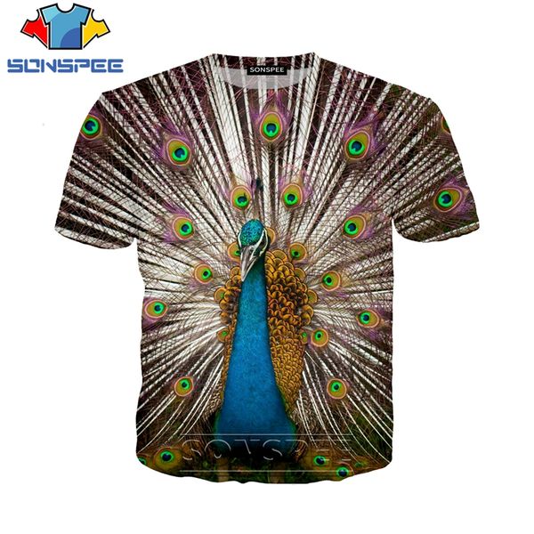 

bird elegant peacock 3d print shirts oversized humor comics men clothing