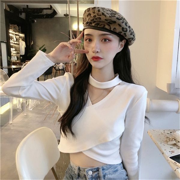 

2021 new knitted pullover women slim solid casual short thin knitwear fashion korean style clothes female jumper autumn winter kbp0, White;black