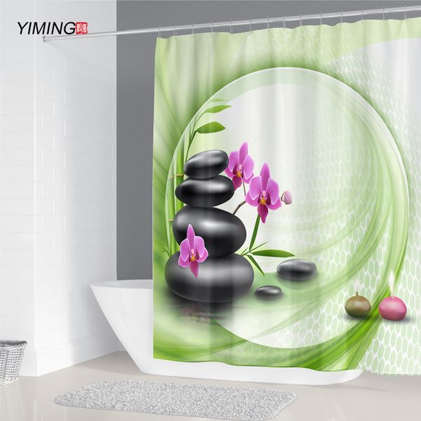

zen душ занавес home decor 3d ванна шторы с крючками green bamboos ванной zen garden buddha занавес для ванной комнаты или матового