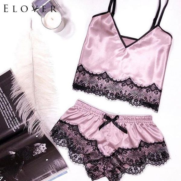 

elover chemise babydoll erotic lingerie costume women lace patchwork nightwear v-neck satin camisole lingerie set1, Red;black
