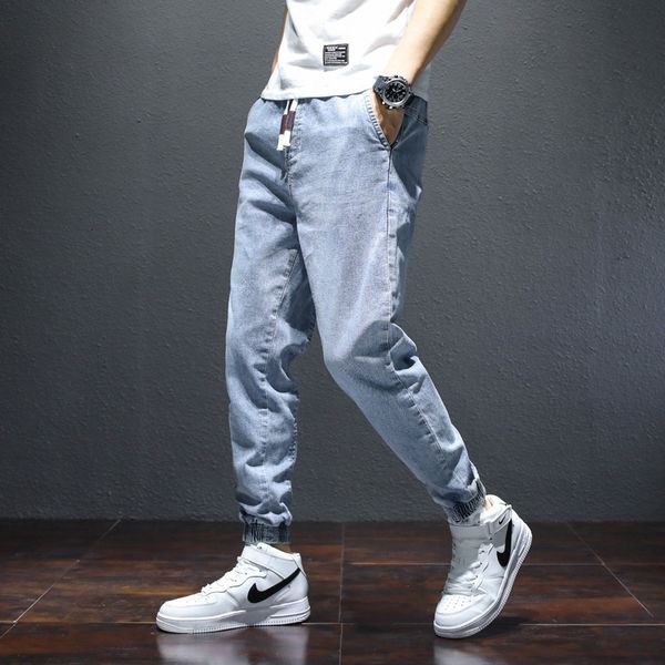 

autumn 2020 jeans men's loose fitting legged pants, Blue