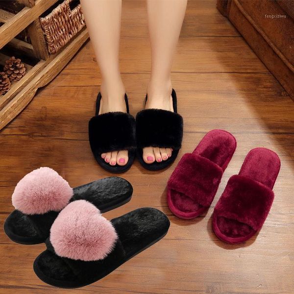 

slipper hairy cotton slippers women winter living room wooden floor confinement shoes plush drag love carafe women1, Black;grey