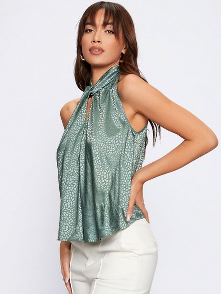 

allover print satin j75v#, White