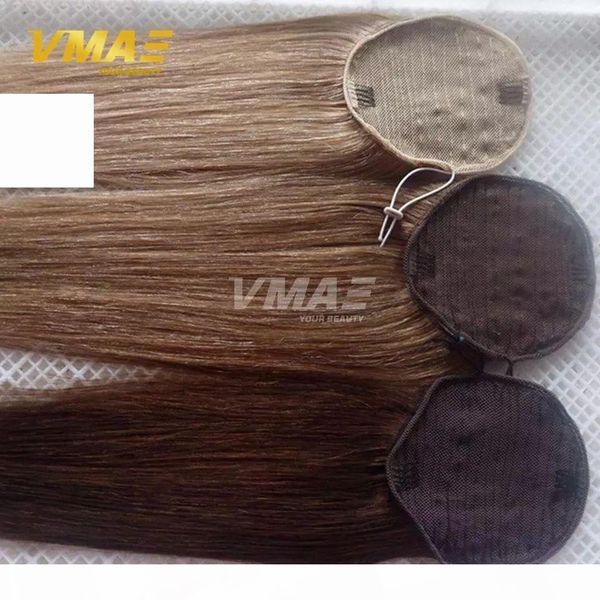 

human straight ponytail hair 100g natural non remy hair horsetail tight hole clip in drawstring ponytails hair extensions, Black