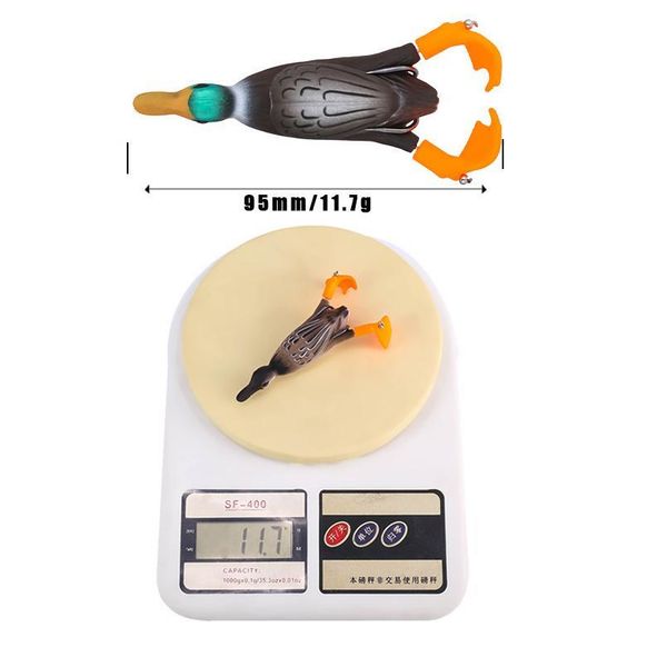 

1pc rotating per duck fishing lure duckling fishing frog lure 9.5cm 11g artificial soft bait pesca bass fishin jllnaa