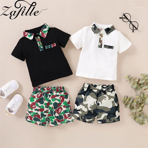 

zafille 2020 cotton baby sets camouflage boys t-shirt + shorts outfits sets toddler baby boy clothes infant kids clothes suits1, White