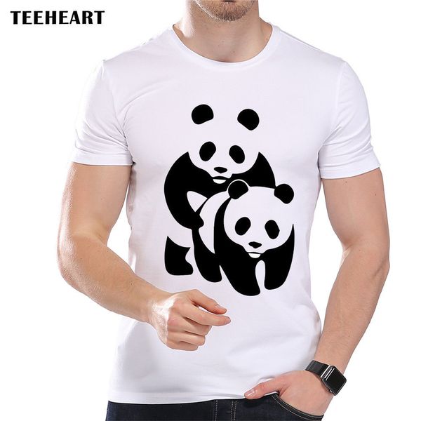 

sport summer 2019 100% cotton printed pure cotton men's cute panda bear animals having making love b&w funny jokepolitical t shirt