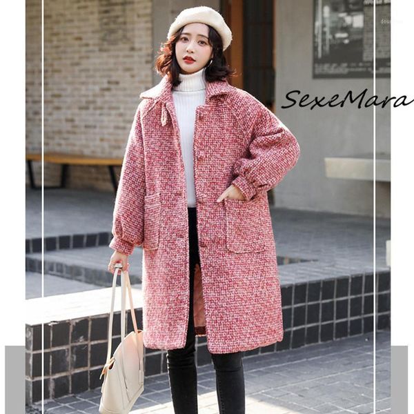 

2019 winter fashion plaid women thick coats elegant single breasted cashmere woolen coats1, Black
