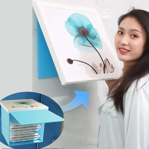 

hidden bathroom wardrobe locker, folding mural storage cabinet shelf organizer artifact no drilling adhesive easy installation