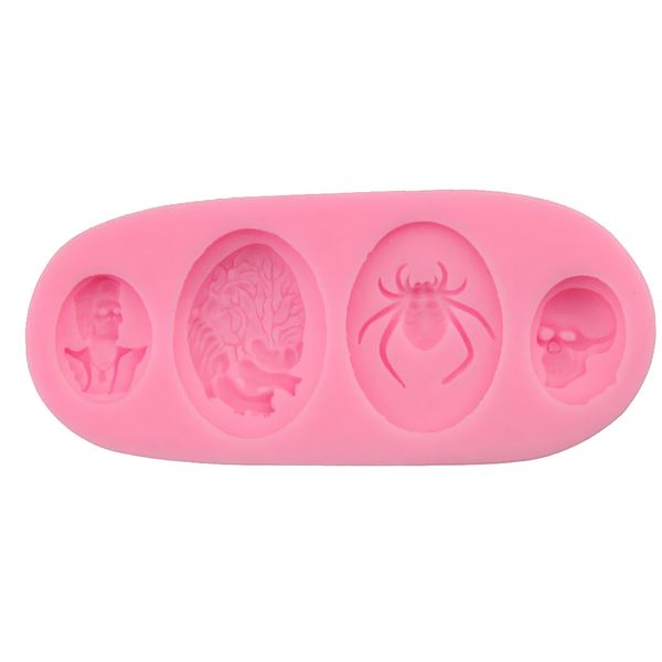 

spide skull silicone cake mould fondant sugar chocolate decorating tool