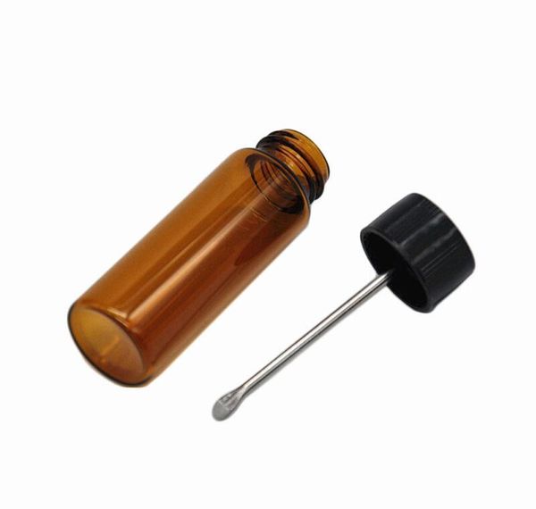 

clear/brown glass snuff metal vial spoon spice snorter pill box storage bottle case container stash mixed col jlluqb mxyard