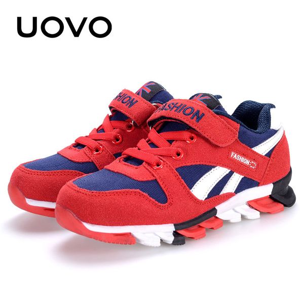

uovo spring autumn boys sneakers children shoes canvas man-made suede kids running shoes fashion kids sport footwear size 29-37# lj200907, Black
