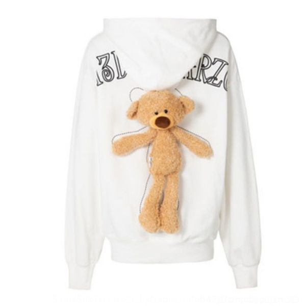 

ina3z 2020 fall/winter new 13d detachable three-dimensional bear d hooded long sleeve decorative ins 2020 fall/winter sweater sweaternew 13d, Black