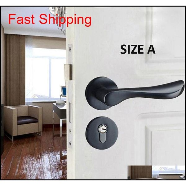 

black solid space aluminum door locks continental bedroom minimalist interior door handle lock securit qylijh yh_pack