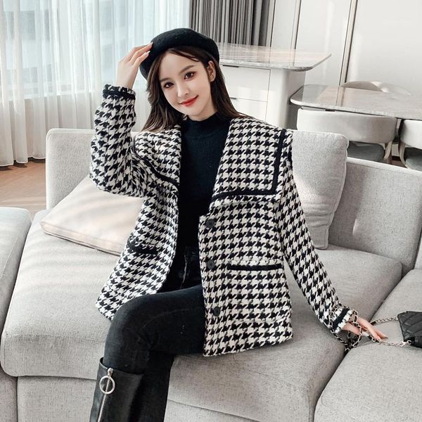 

make qiu dong han edition navy collar with thick cloth cloth coat female plover case brief paragraph coat1, Black;brown
