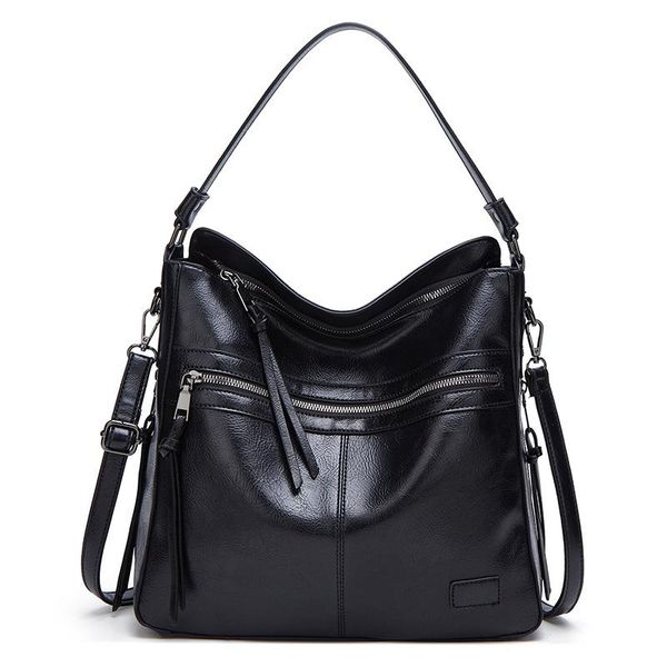 

cross body vintage women's leather handbags female hobos single shoulder bags solid multi-pocket ladies totes sac a main c1622