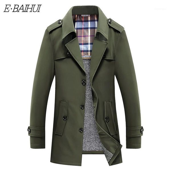 

woolen coat men winter autumn fashion thick warm trench jacket mens leisure slim fit single breasted casual long overcoat male1, Tan;black