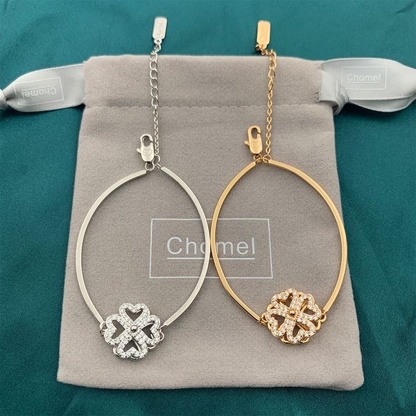 

wanjun singapore chomel lighttemperament rotatable chain wanjun singapore chomel lighttemperament clover rotatable, Golden;silver