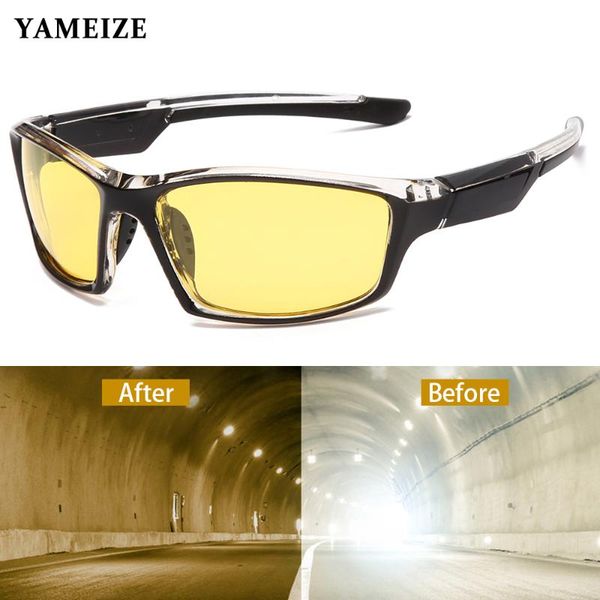 

yameize anti-glare vision polarized fishing for driving goggles eyeglasses sunglasses yellow lens night driver glasses men gafas xweto