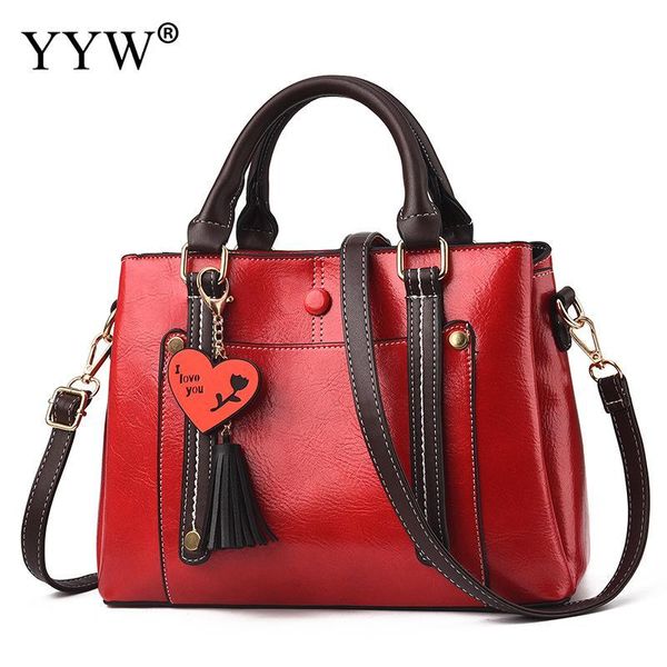 

vintage leather ladies handbags women messenger bags totestassel designer crossbody shoulder bag boston hand bags sale