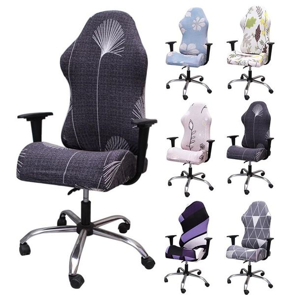 

1 set stretch gaming chair cover elastic split armchair seat covers solid color computer chair slipcovers for office slipcovers