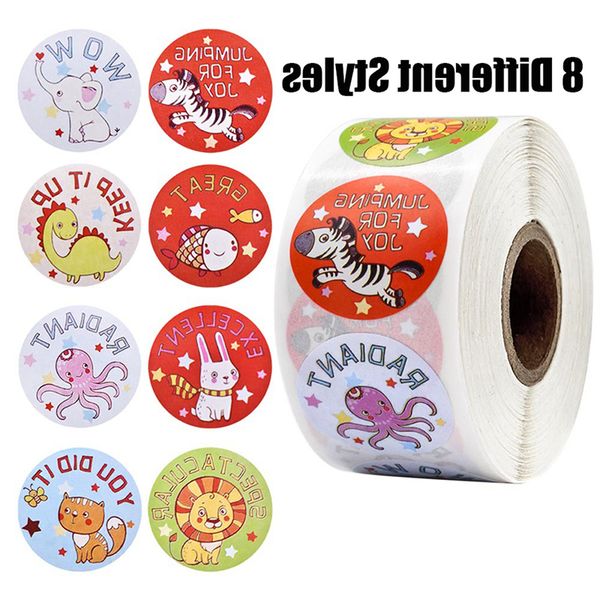 

you pcs/roll words reward sticker thank 500 christmas gift scrapbooking stationery round cartoon stickers