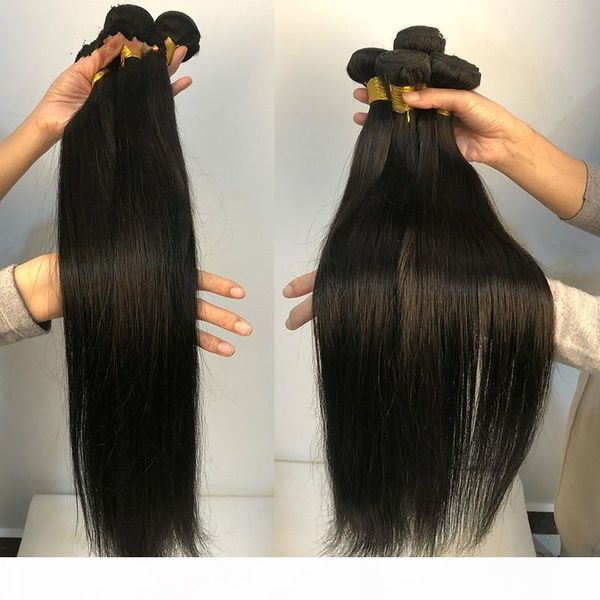 

brazilian straight bundles with closure 100% remy human hair weave bundles extensions swiss 4x4 middle part lace closure #luy, Black;brown