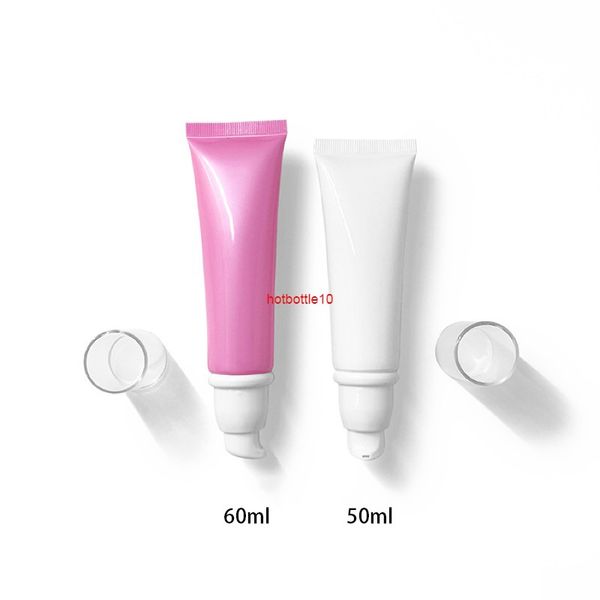 Vuoto 50ml Airless Pump Bottle Cosmetico Cream Cream Contenitore Makeup Foundation Squeeze Packaging Soft Tube Pink Bianco Shippingshippingshippingshippingshippingshipping