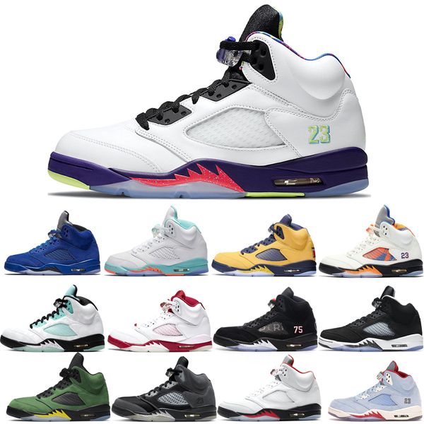

basketball shoes 5s for men 3 space jam oreo metallic silver laney royal international flight blue fire red wings what the white stealth 202, White;red