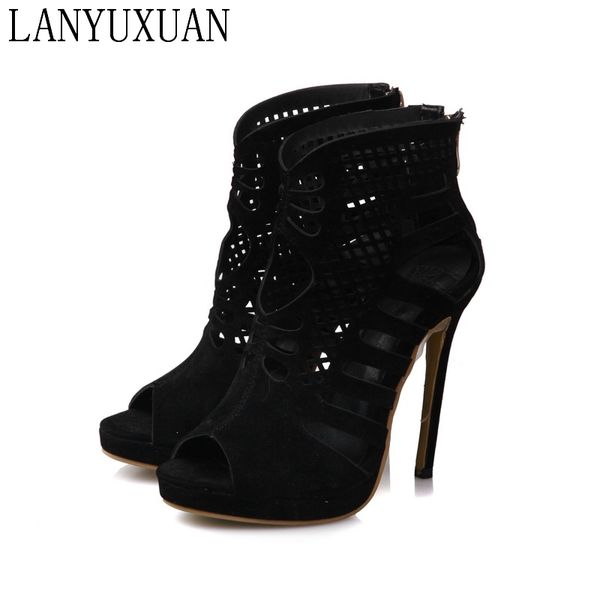 

sale plus big size 34-52 shoes women sandals fashion high heels sandals sapato feminino summer style shoes 588, Black