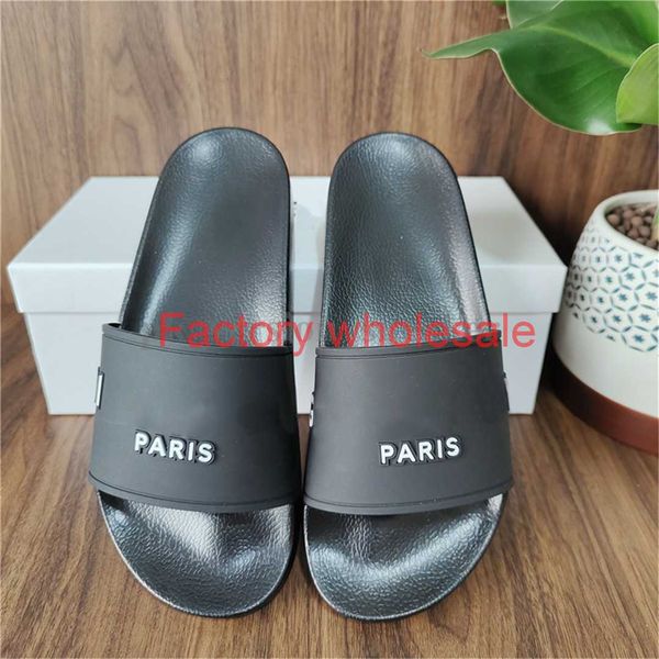 

paris sliders mens womens summer sandals beach slippers ladies flip flops loafers black white pink slides chaussures tongues shoes home
