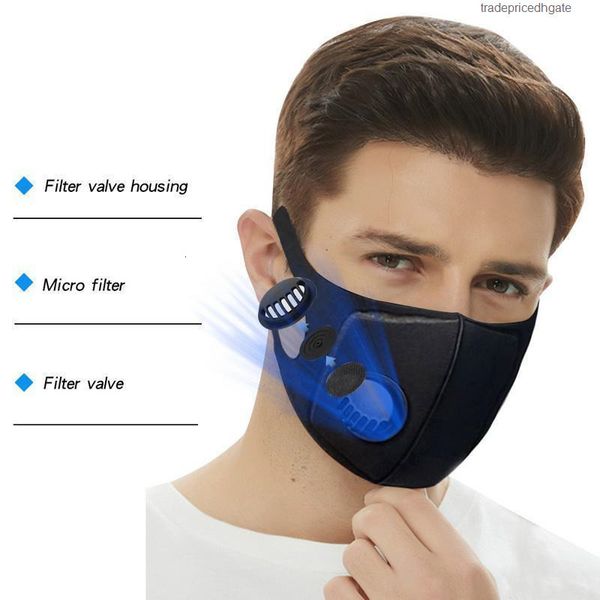

face breathing shipping washable valve for black mask with filter anti-dust and q57n