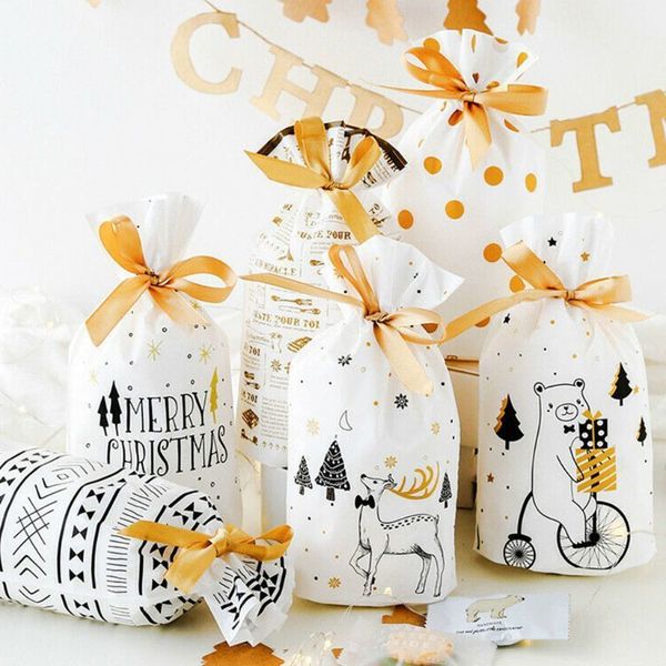 

deer 2020 christmas new bear white party gift drawstring packing stocking bags