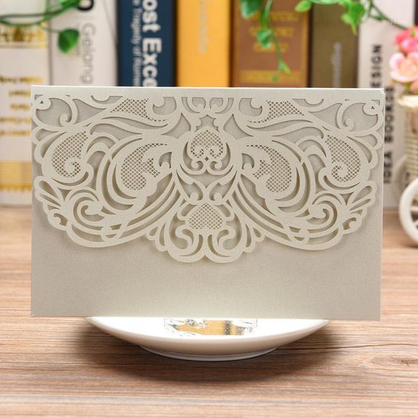 

greeting cards 10pcs pearl paper floral wedding invitations for birthday with blank inner sheet1