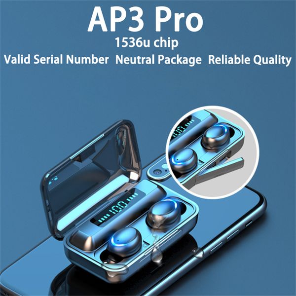 

tws bluetooth earphone microphone ap3 h1 1536u chip 3rd phone headsets bluetooth earpieces gps rename noise cancelling ear ap2 pro