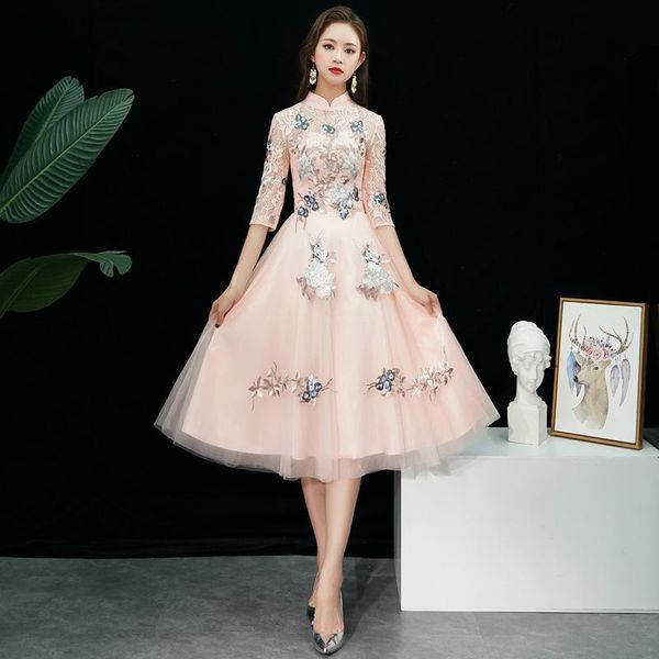 

lady party pressing oriental женская кружева cheongsam китайский стиль элегантный длинный qipao сексуальные тонкие свадебные платья vestidos, Black;gray
