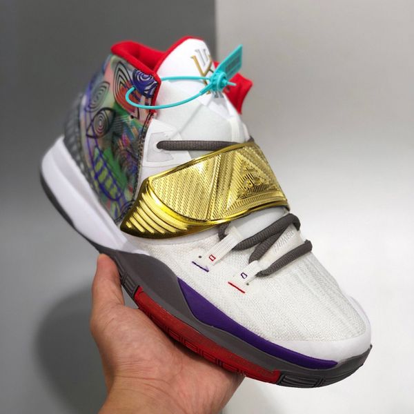 

kyries 6 greey camo mens basketball shoes fashion designer sneakers sports trainers chaussures white black red ing