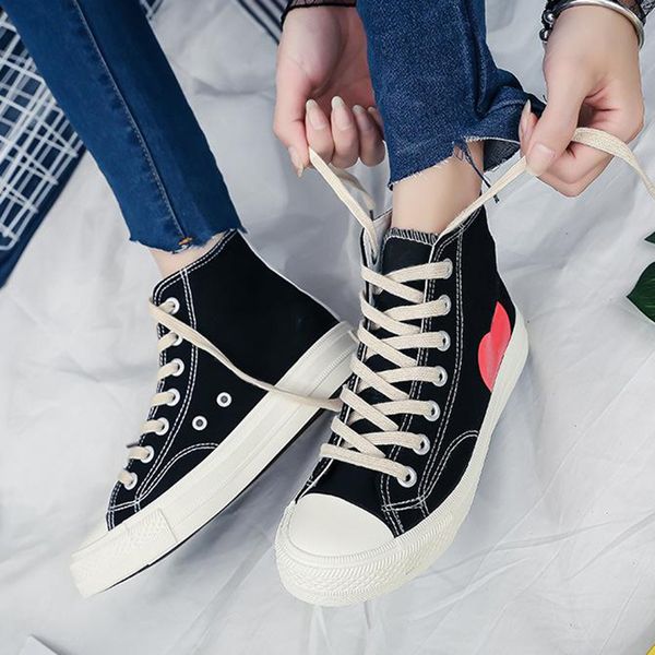 

1970s canvas skate shoes classic 1970 canvas shoes jointly name play big eyes heart skateboard casual sneakers sports trainers 36-44, White;red