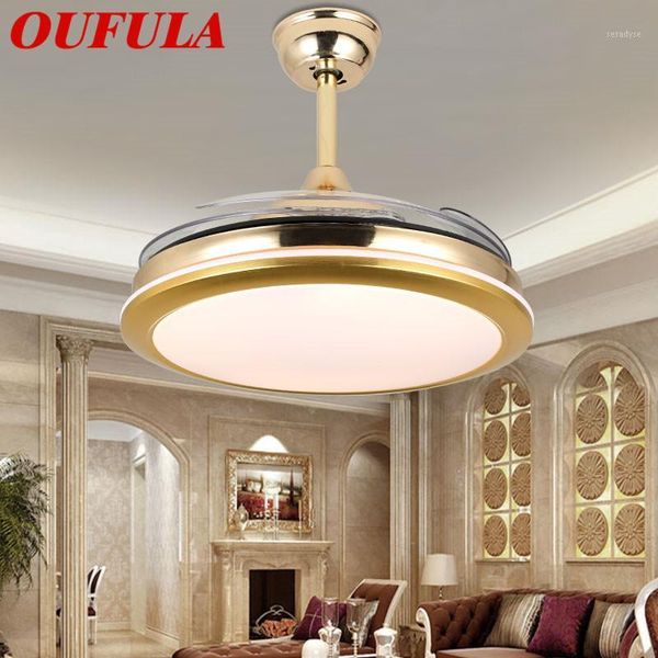 

electric fans dlmh modern ceiling fan lights invisible blade remote control for dining room bedroom restaurant fashional1