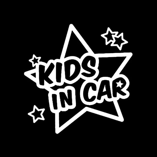 

13cm*13.2cm kids in car decal vinyl car lovely stars sticker black/silver c10-00748