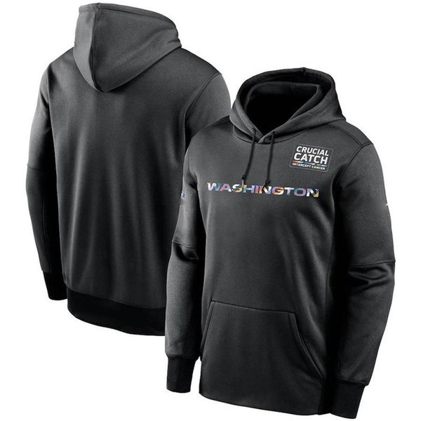 

washington redskins men ladies youth 2020 crucial catch sideline performance pullover football hoodie black