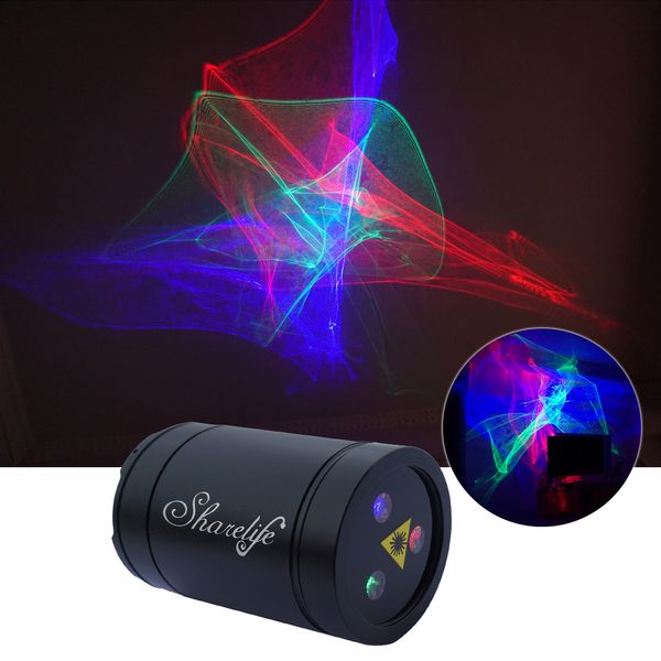 Mini Taşınabilir RGB Aurora Etkisi Lazer USB Projektör Işık 1200mA Pil Ev Partisi DJ Açık KTV Sahne Aydınlatma DP-A