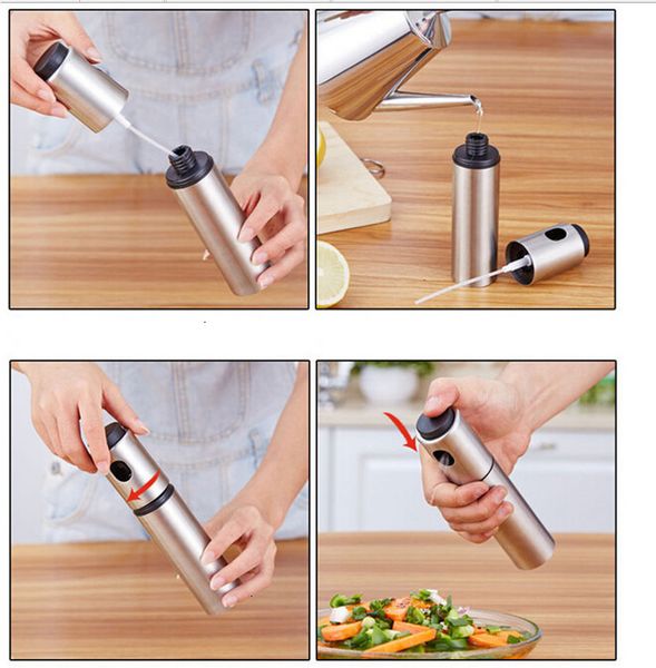 

spray stainless olive pump steel fine mist bottle oil sprayer pot cooking tool