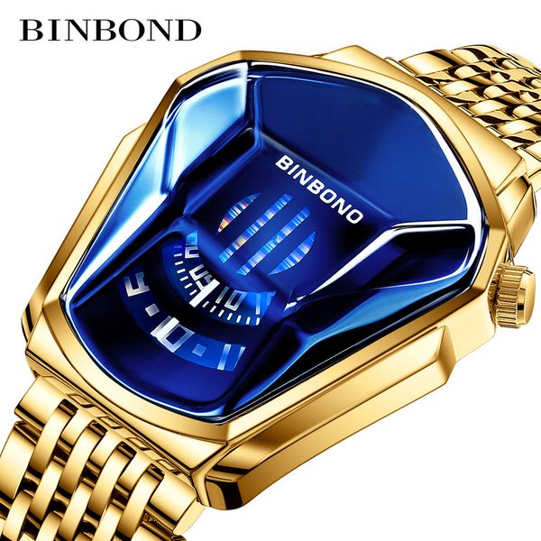 

new binbond top brand luxury военная мода спортивные часы мужские золотые наручные часы человек часы повседневный хронограф наручные часы, Slivery;black