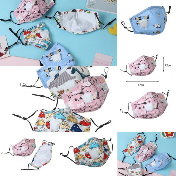 

cartoon children kids mask quality face cotton masks with active carbon filter breather valve pm2.5