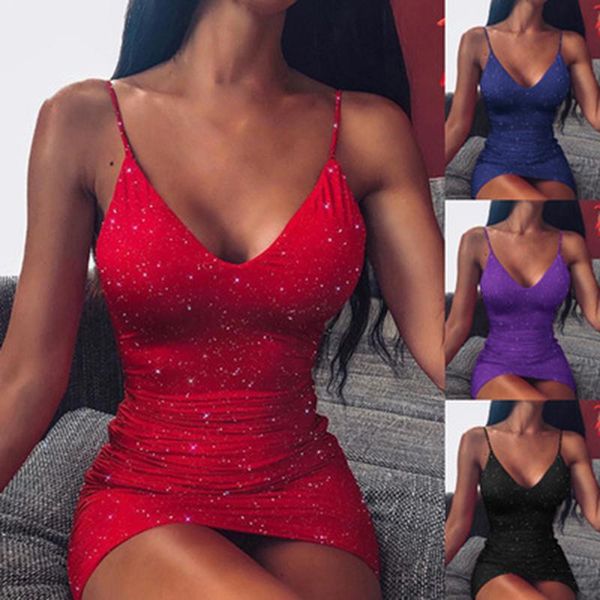 

глубокий v шеи клуб sexy bodycon блестками платье женщины ruched backless красный крест повязки партии платья мини платья лета vestidos, Black;gray
