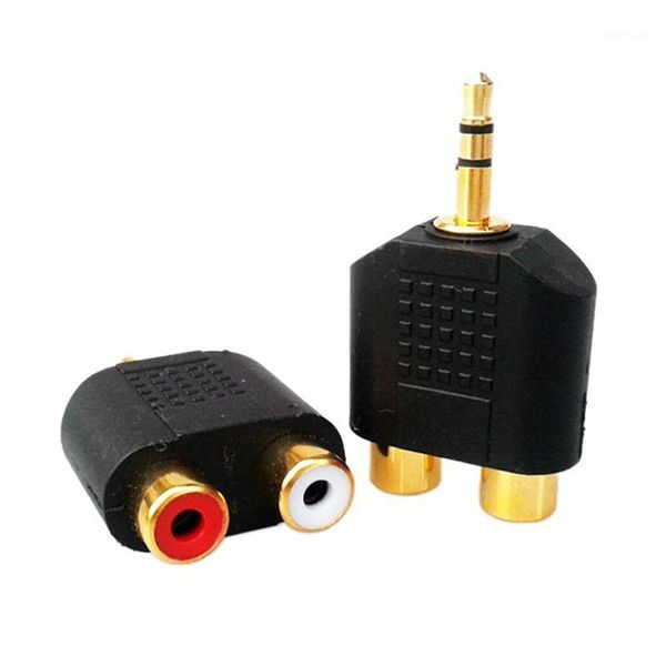 

computer cables & connectors 1pc stereo rca splitter connector 3.5 mm male to 2 female audio adapter for speaker earphone headphone1